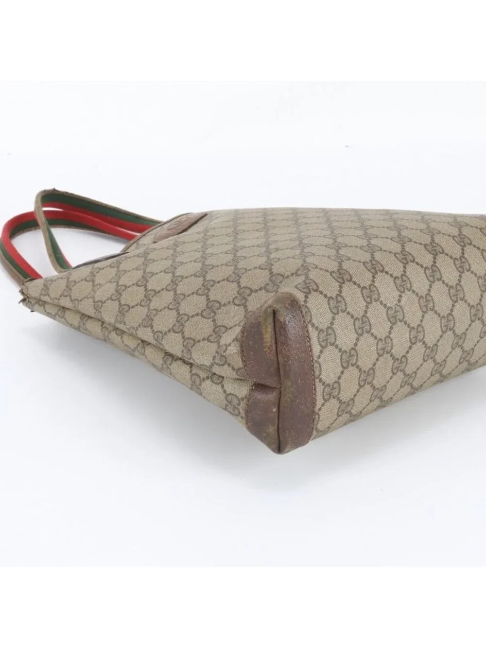 Gucci Vintage GG Supreme Sherry Line 58 02 Leather Tote Bag Document